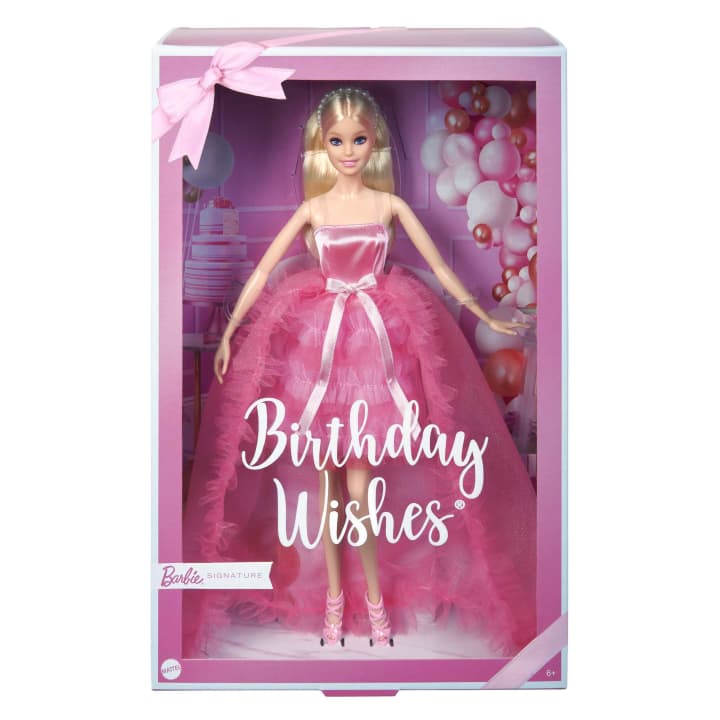 Barbie Doll, Birthday Wishes, Giftable, Blonde In Pink Dress