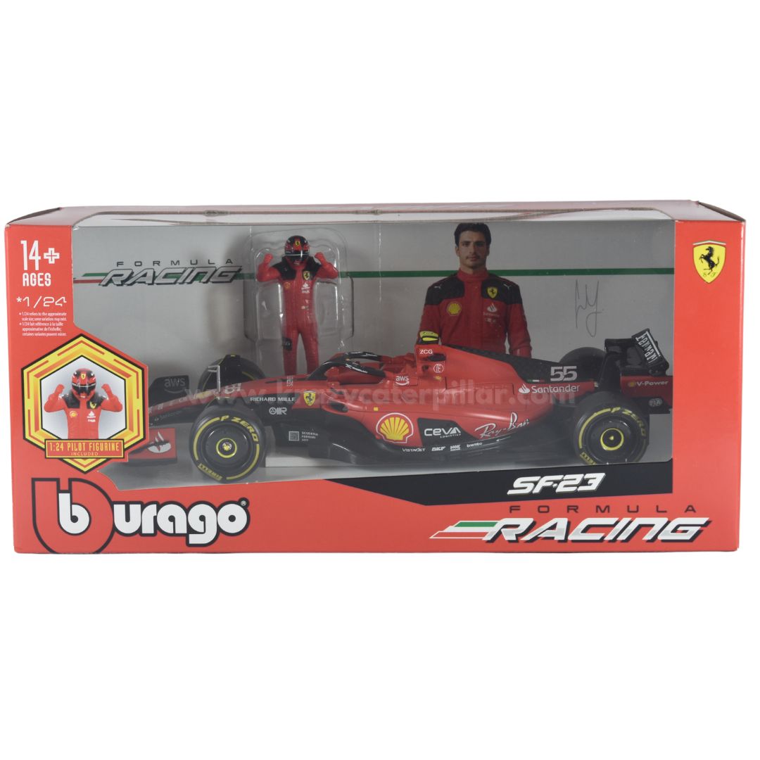 Bburago: 2023 Ferrari SF-23 #55 Carlos Sainz Die-Cast Scale Model 1:24