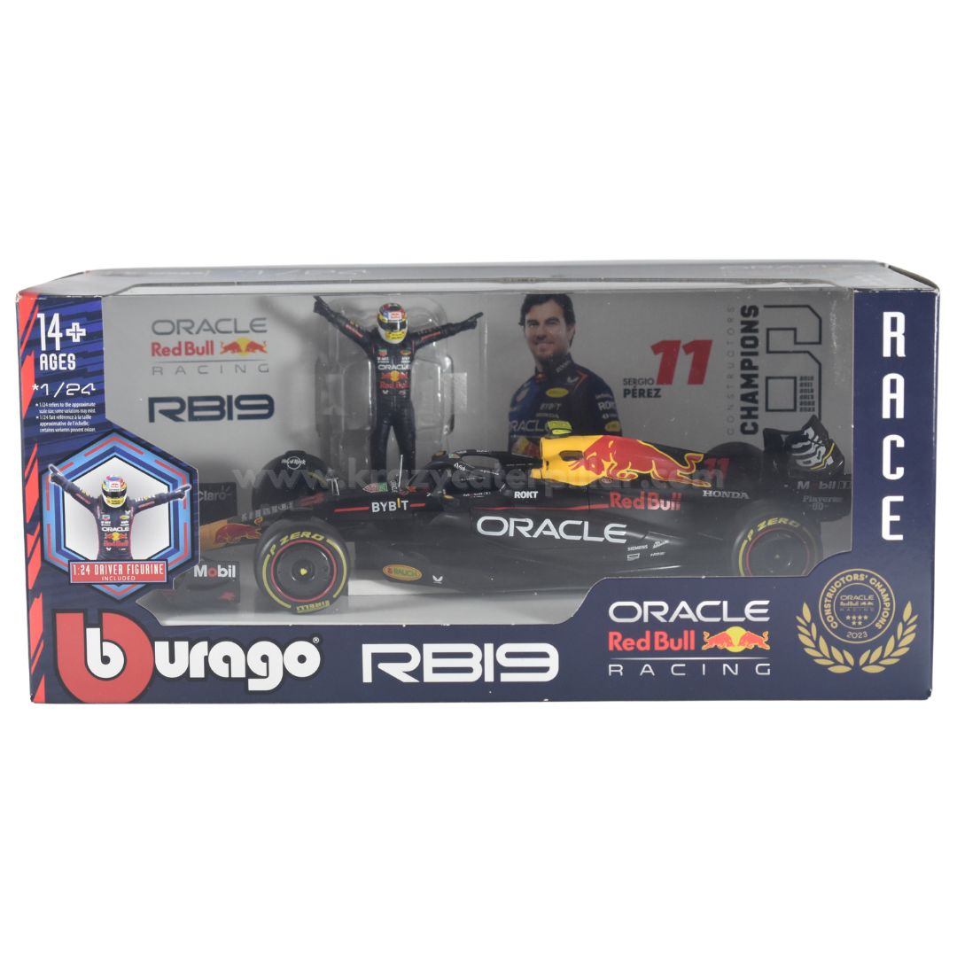 Bburago: 2023 Oracle Redbull F1 RB19 Die-Cast Scale Model #11 Sergio Perez 1:24