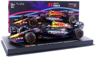 Bburago 2023 Oracle Red Bull Racing RB19 Miami GP #11 Sergio Perez 1:43 Die-Cast Scale Model