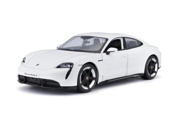 Bburago Porsche Taycan Turbo S White - 1:24 Die-Cast Scale Model