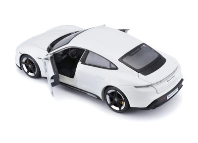 Bburago Porsche Taycan Turbo S White - 1:24 Die-Cast Scale Model
