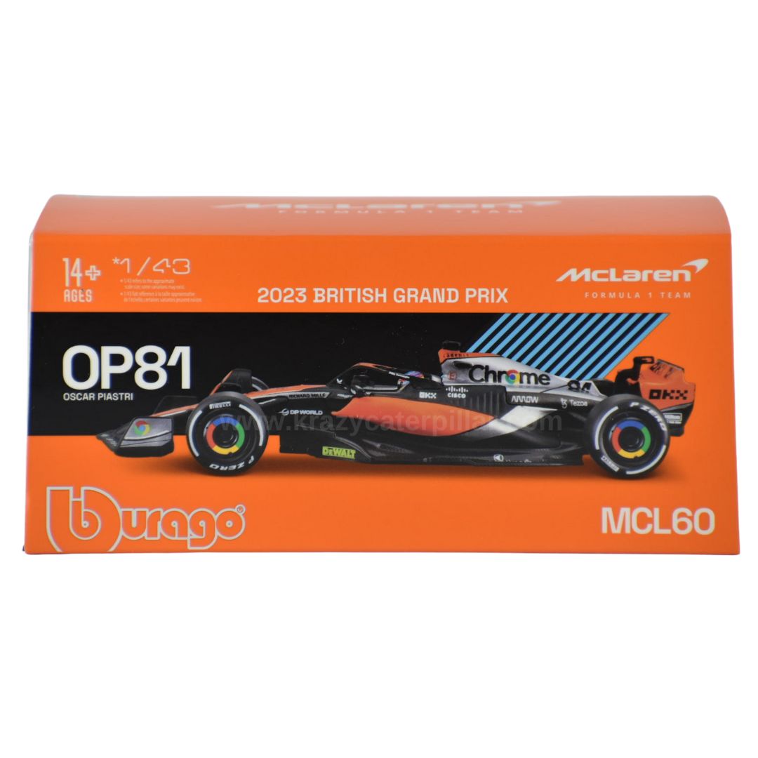 Bburago:  2023 Mclaren British Grand Prix FormuLa 1-#81 Oscar Piastri  Die-Cast Scale Model (1:43)