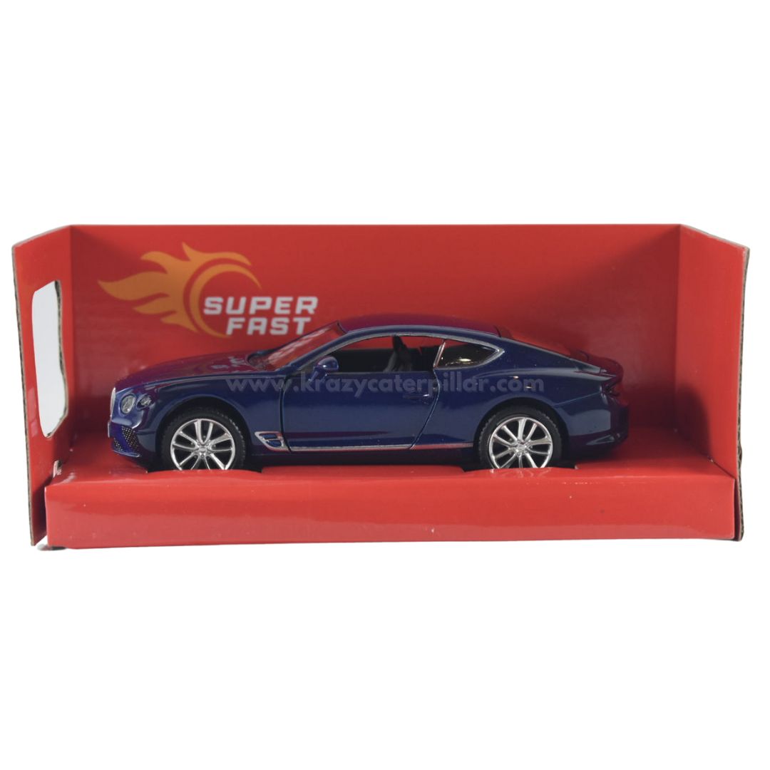 Super Fast City Car : Bentley Continental GT - Blue  - Die-Cast Scale Model (1:32)