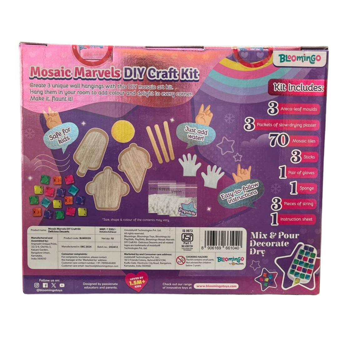 Bloomingo Delicious Desserts Mosaic Marvels DIY Craft Kit