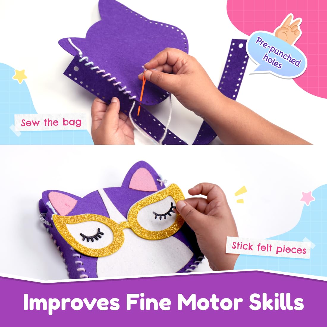 Bloomingo: Kitty Shaped Sling Bag Art & Craft Kit