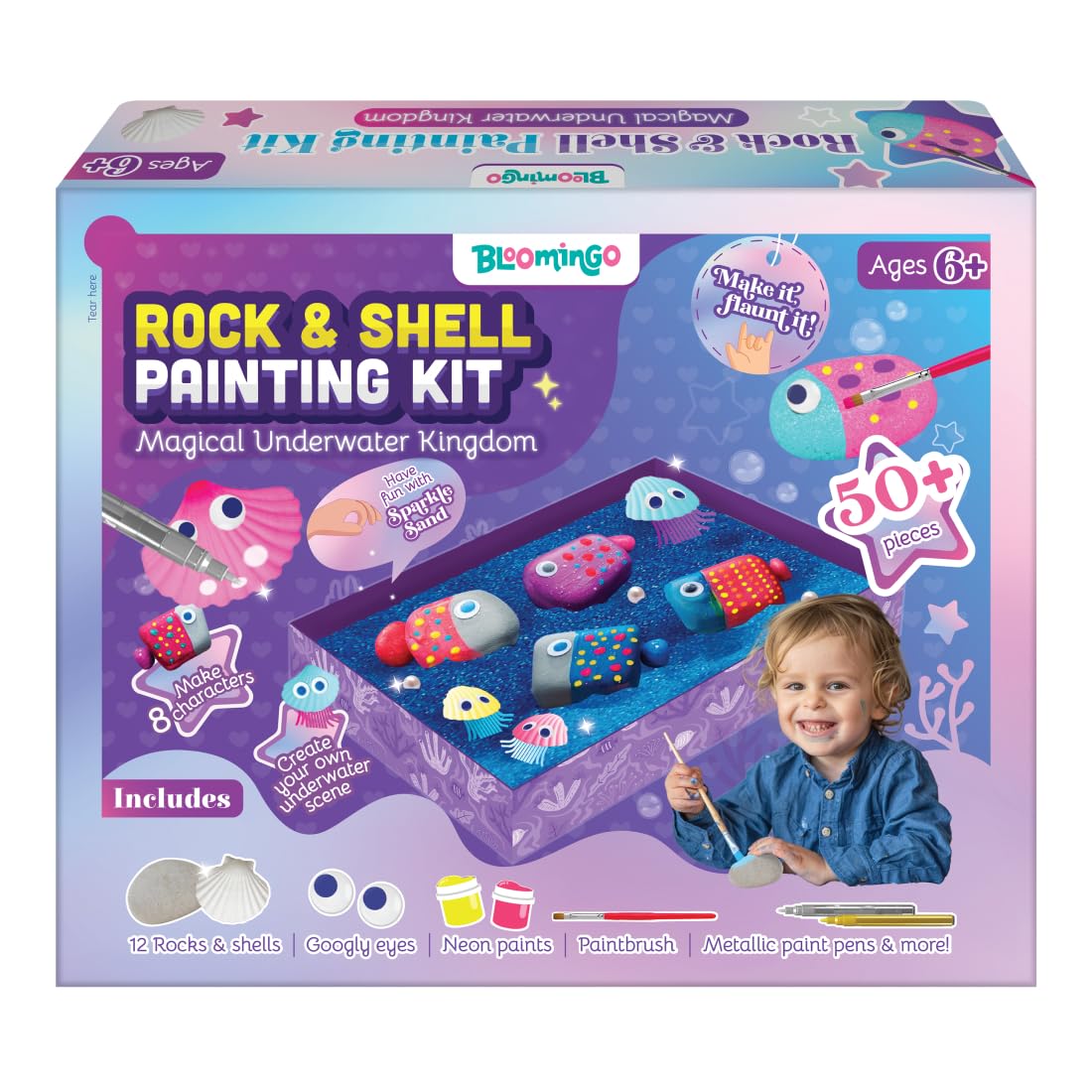 Bloomingo: Rock Painting-Magical Underwater Kingdom Art & Craft Kit