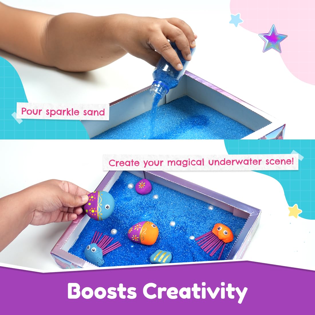 Bloomingo: Rock Painting-Magical Underwater Kingdom Art & Craft Kit