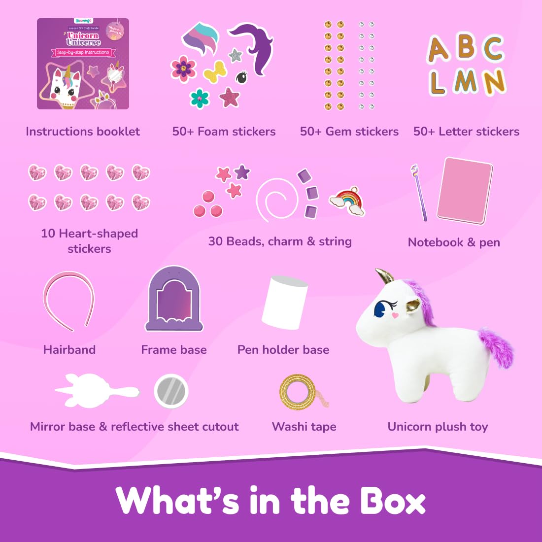 Bloomingo: Unicorn Universe 6-in-1 DIY Art & Craft Kit