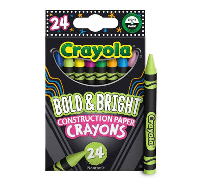 Crayola Bold & Bright Construction Paper Crayons, 24 Count