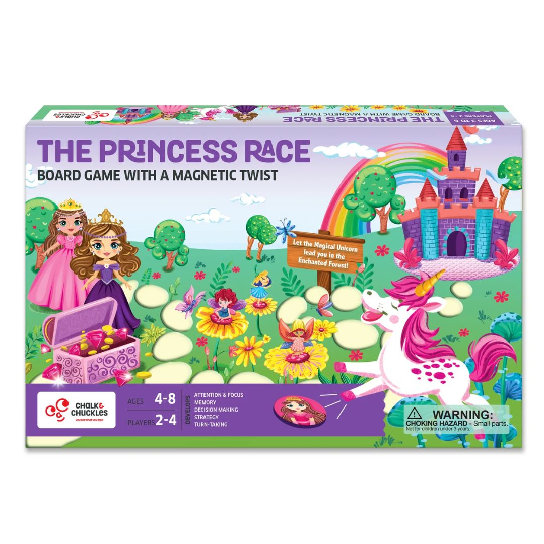 Chalk & Chuckles: Princess Race Board Game - Memory Game