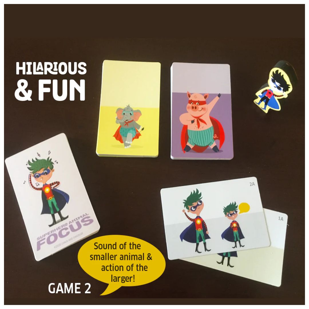 Chalk & Chuckles: Superhero Animal Focus - Crazy Fast-Action Card Game