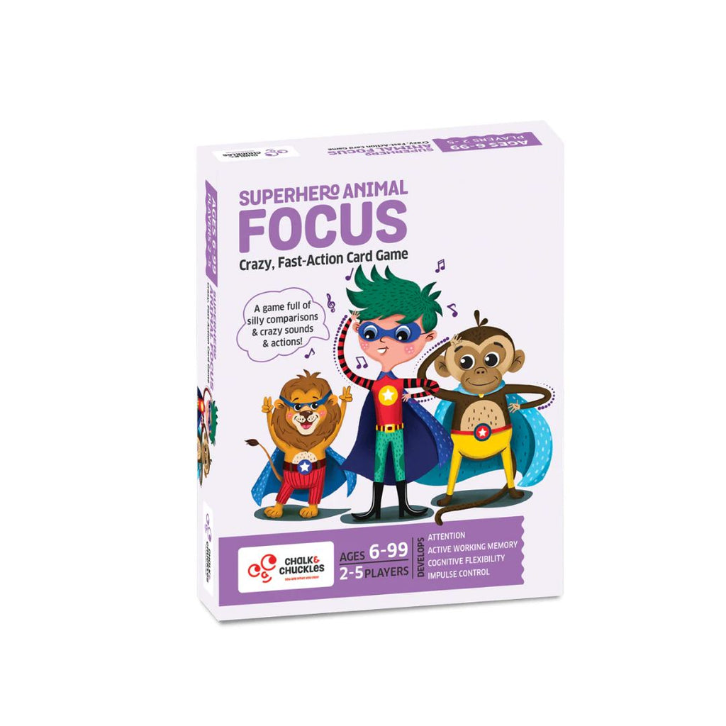 Chalk & Chuckles: Superhero Animal Focus - Crazy Fast-Action Card Game