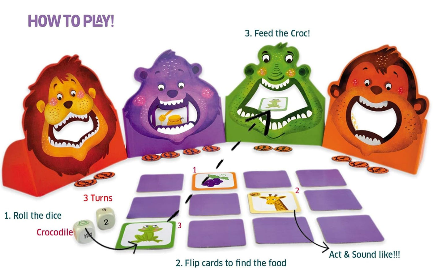 Chalk & Chuckles: Hungry Four Animals- Memory Game