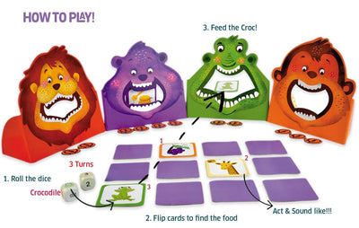 Chalk & Chukles: Hungry Four Animals- Memory Game