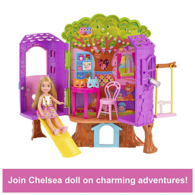 Chelsea Barbie Doll And Treehouse Playset With Pet Puppy
