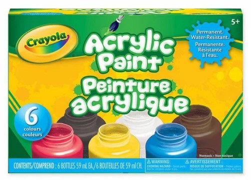 Crayola Acrylic Permanent Water Resistant Paint 6 Count