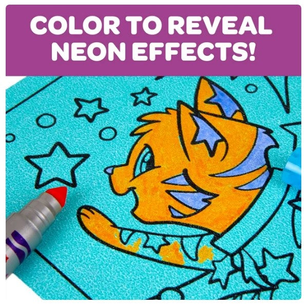 Crayola Neon Paper And Marker Colouring Set Cosmic Cat