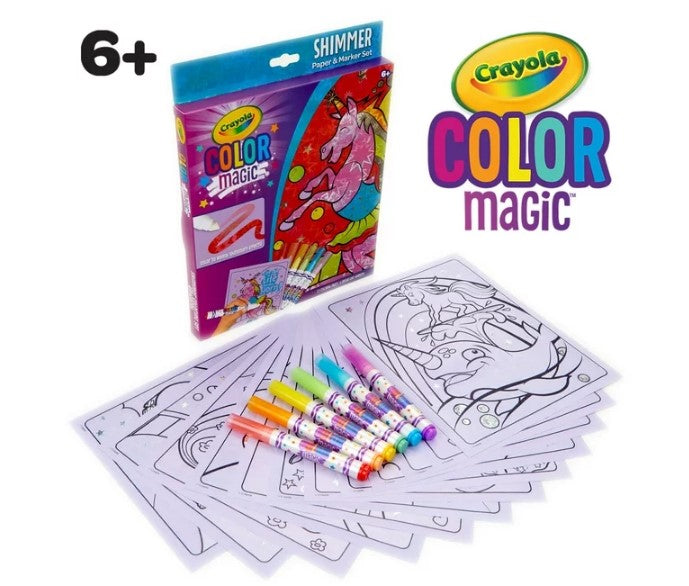 Crayola Color Magic: Shimmer Paper And Marker Colouring Set Unicorn