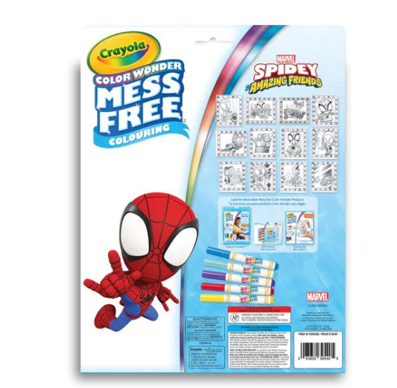 Crayola Marvel Spidey And His Amazing Friends Color Wonder Mess-Free Metallic Paper & Markers Kit