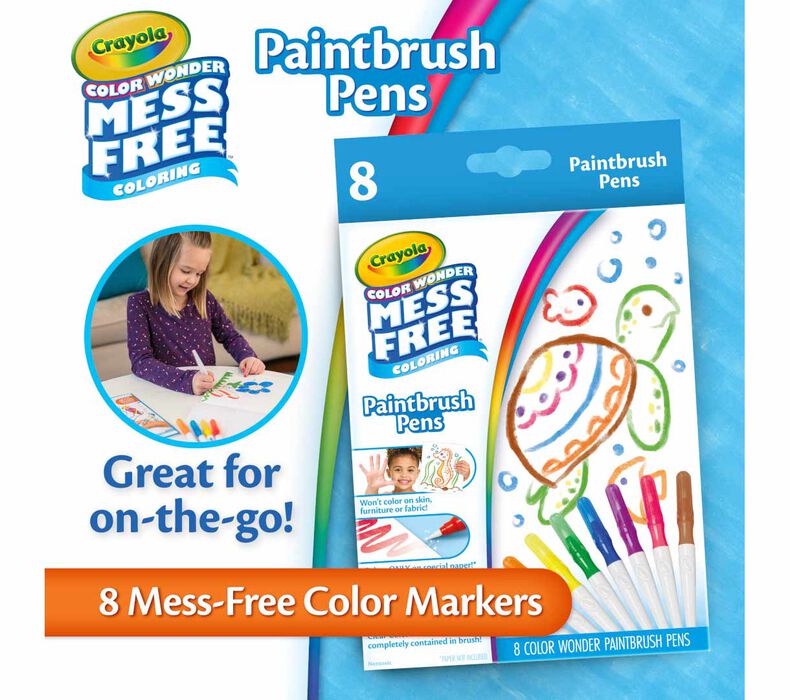 Crayola Color Wonder Mess Free Paintbrush Pens, 8 count