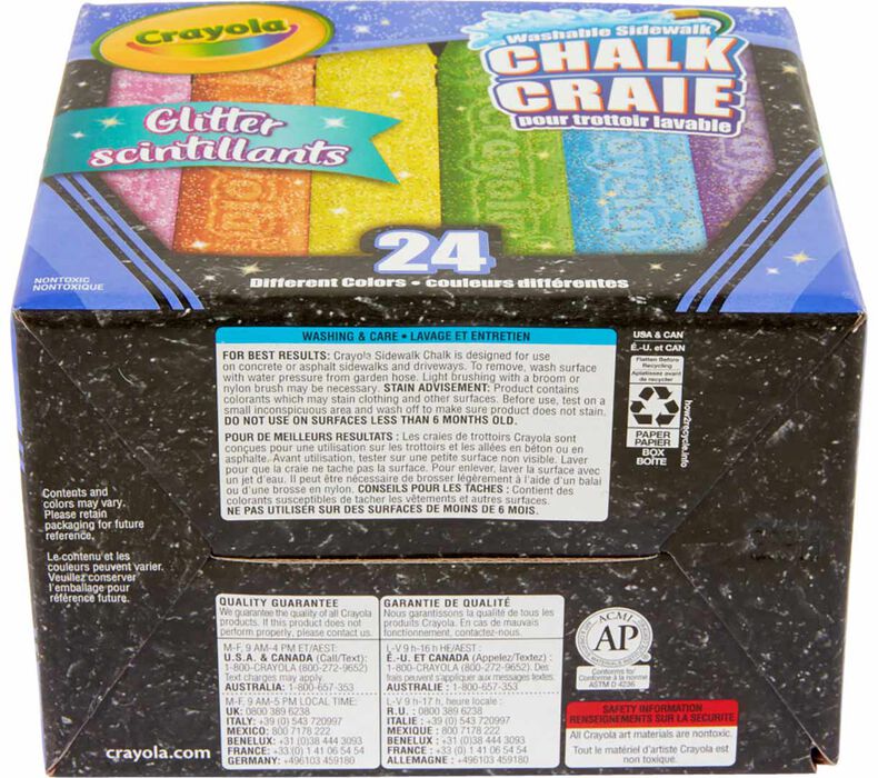 Crayola Glitter Scintillants Washable Sidewalk Chalk - 24 Count