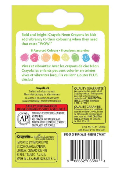 Crayons Neon Crayons, 8 Count