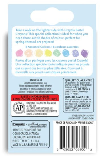 Crayola Pastel Crayons, 8 Count