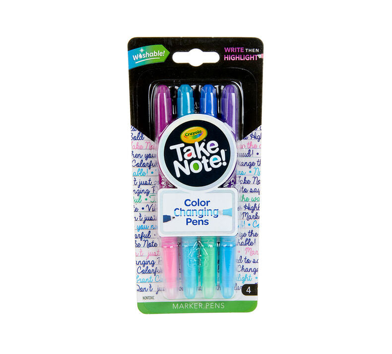 Crayola Take Note Dual Ended Color Changing Pens, 4 Count – Krazy ...