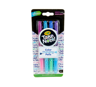 Crayola Take Note Dual Ended Color Changing Pens, 4 Count
