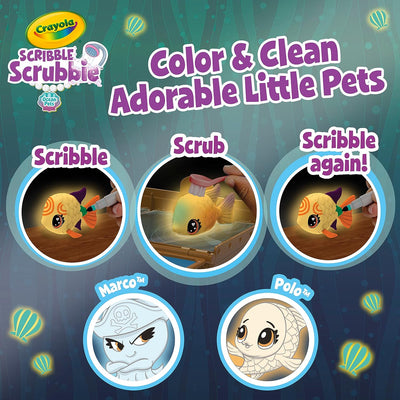 Scribble Scrubbie Pets Glow Ocean Treasure Chest Playset