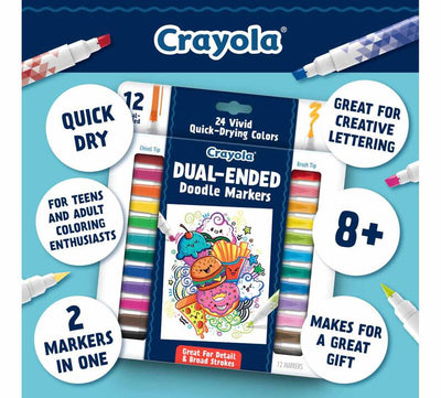 Crayola Dual Ended Doodle Markers, 12 Count