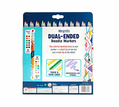 Crayola Dual Ended Doodle Markers, 12 Count