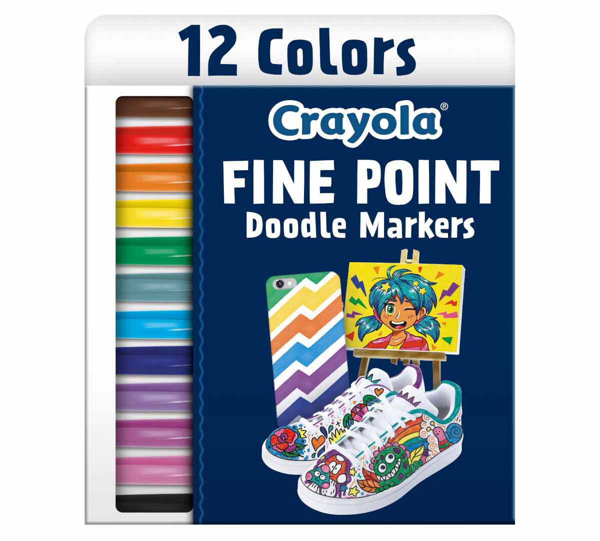 Crayola Fine Point Doodle Markers, 12 Count Krazy Caterpillar