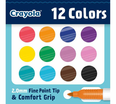 Crayola Fine Point Doodle Markers, 12 Count