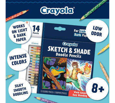 Crayola Sketch and Shade Doodle Pencils, 14 count