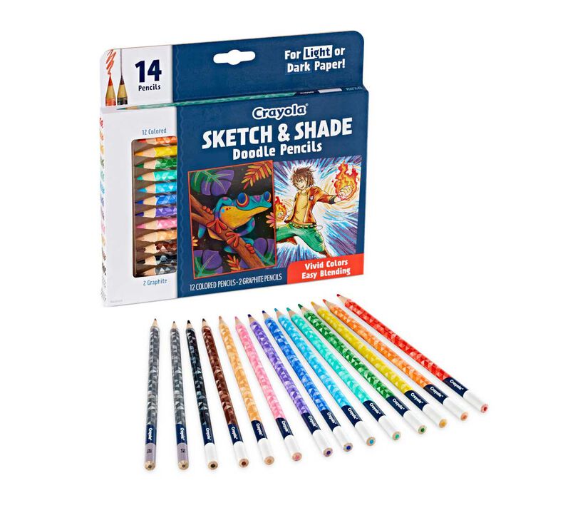 Crayola Sketch and Shade Doodle Pencils, 14 count