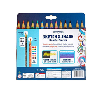 Crayola Sketch and Shade Doodle Pencils, 14 count