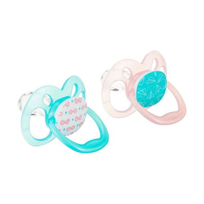 Dr. Brown’s™ Advantage™ Pacifiers, Bulb-Pink & Green-Pack 2 count