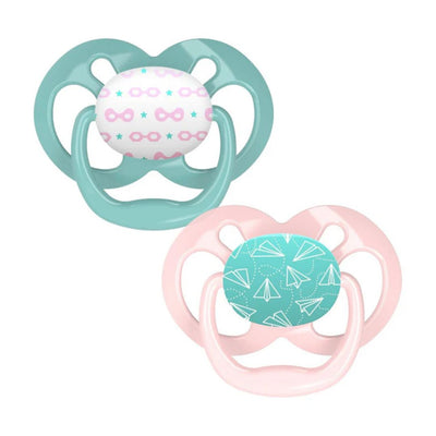 Dr. Brown’s™ Advantage™ Pacifiers, Bulb-Pink & Green-Pack 2 count