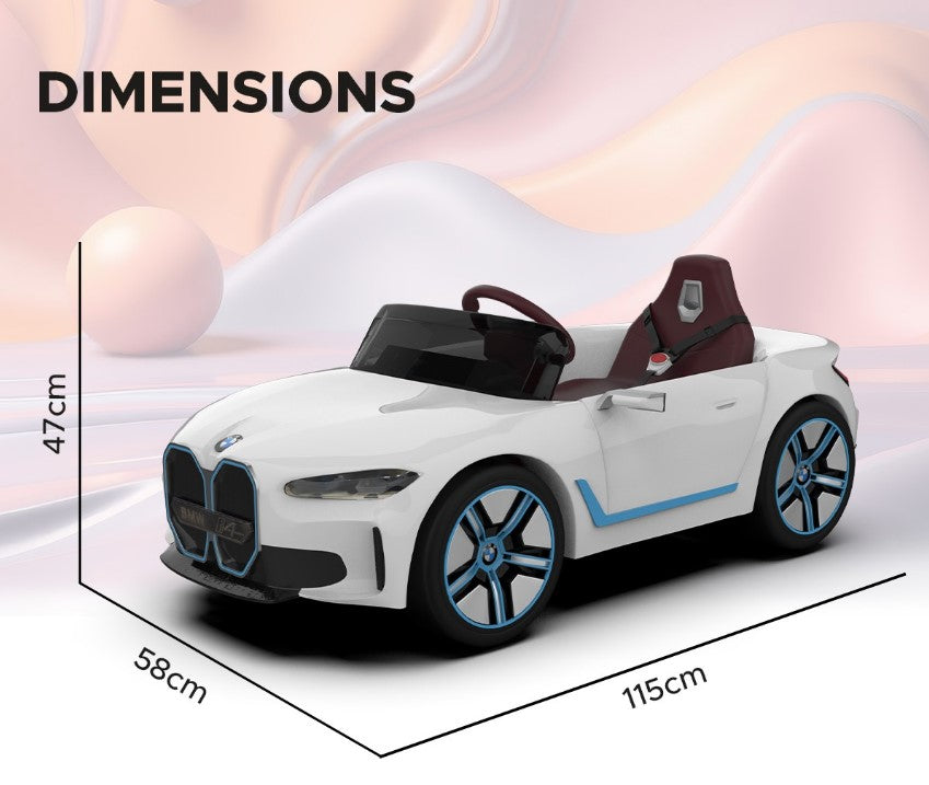 EMotorad Formula Fun BMW i4 Ride-On Car for Kids-(White)