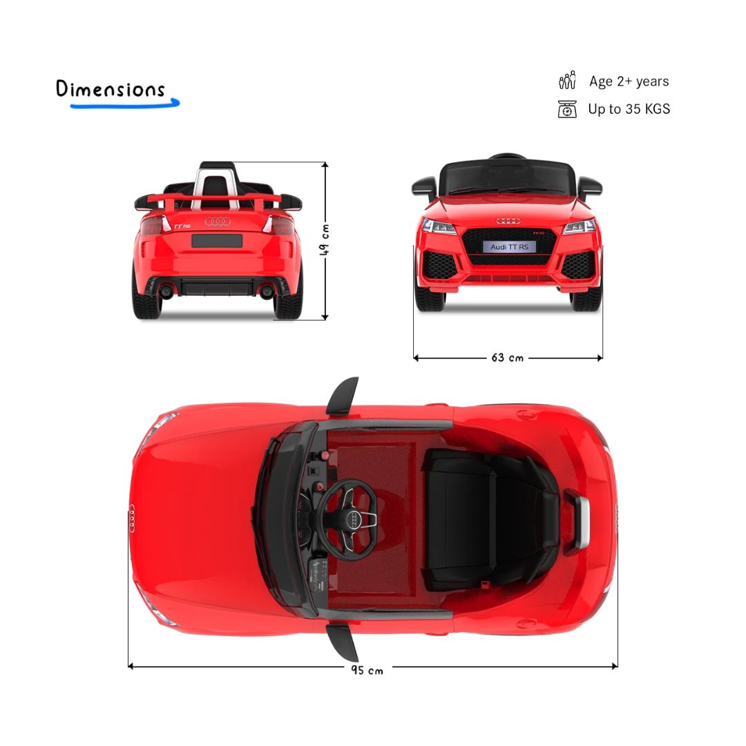 Emotorarad: Formula Fun- AUDI TT RS Ride-On for Kids-(Red)