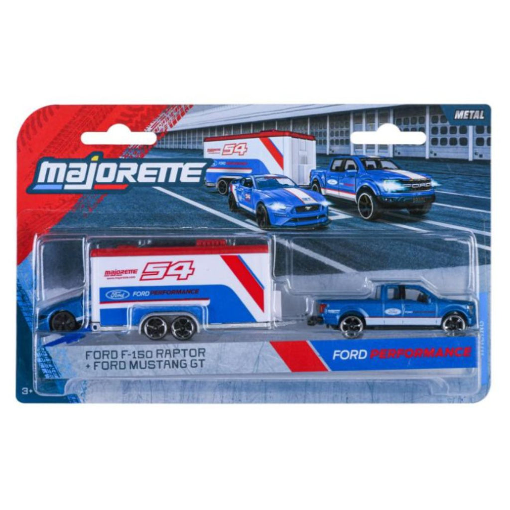 Majorette 1/64 - Ford Mustang GT Et F-150 Raptor - Race Trailer 2019 - Neuf
