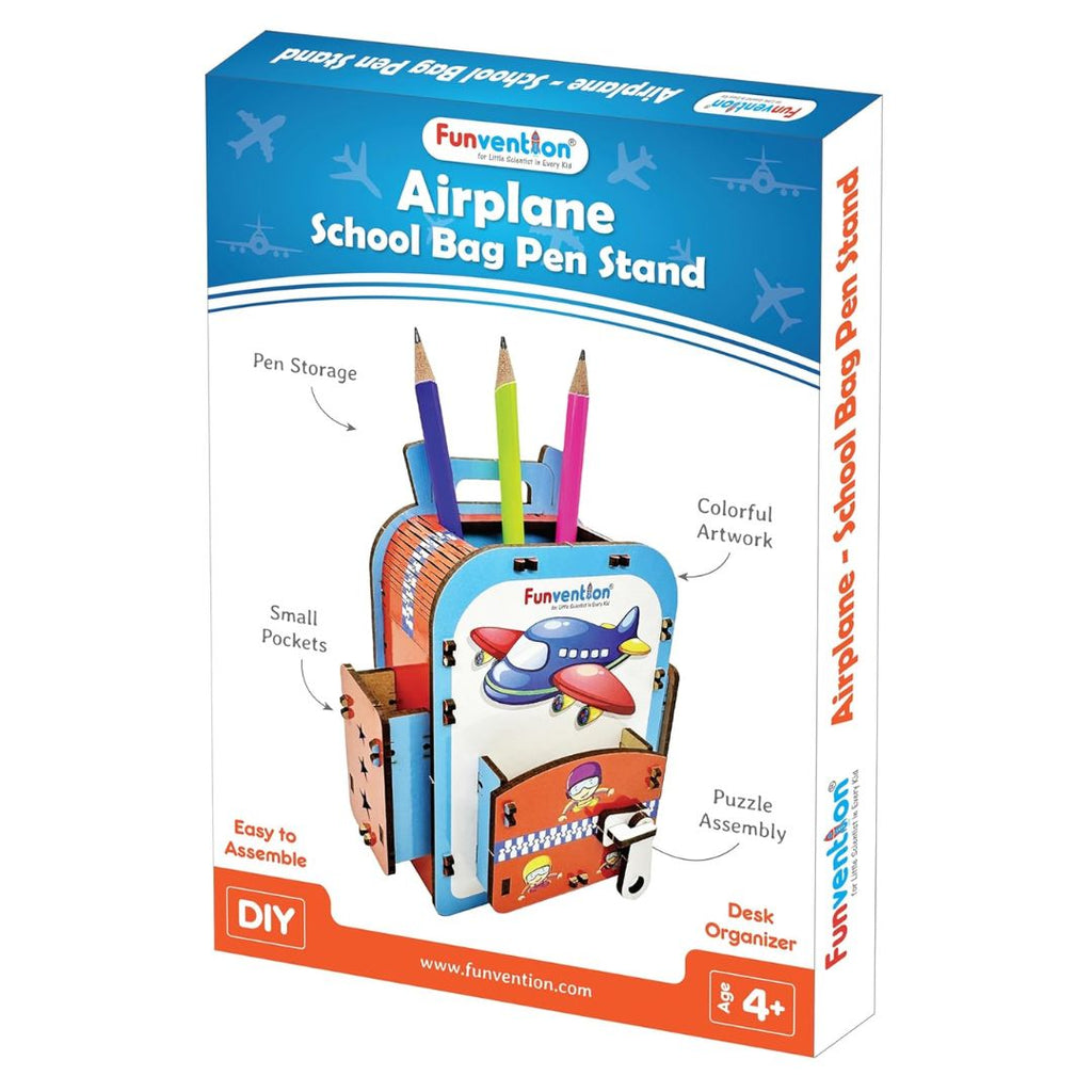 Funvention Airplane School Bag Pen Stand - DIY Kit