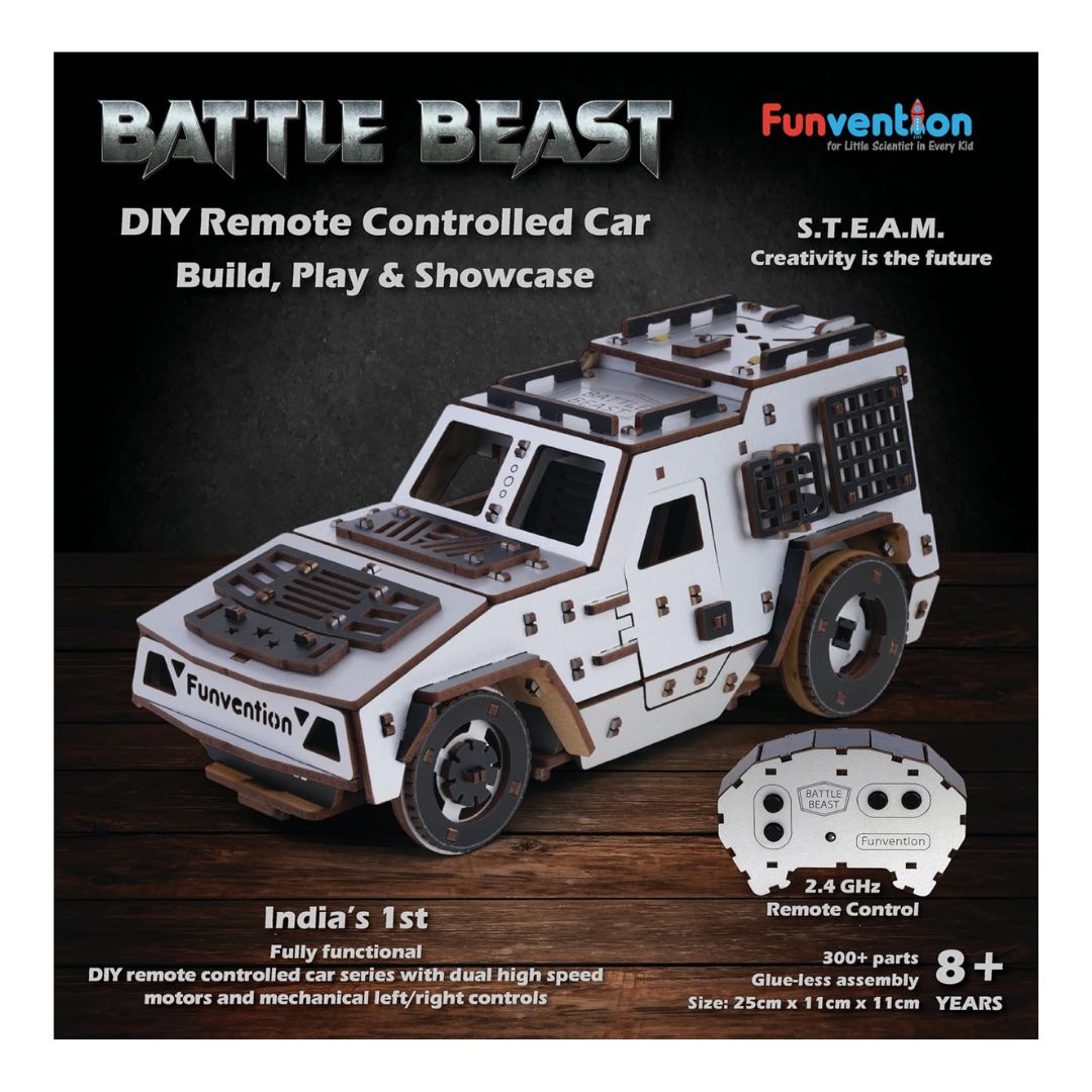 Funvention: Battle Beast- DIY Remote Controlled Car- Buld Play & Showcase