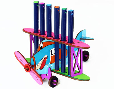 Funvention Bi-Plane -DIY Desk Organizer Pen Stand (3D Coloring Model)