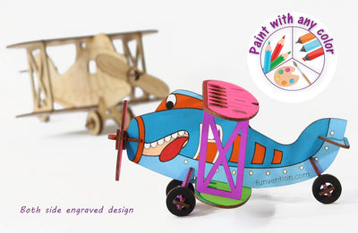 Funvention Bi-Plane -DIY Desk Organizer Pen Stand (3D Coloring Model)