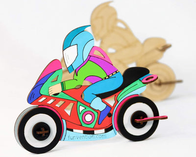 Funvention: Bike- DIY Desk Organizer Pen Stand (3D Coloring Model)