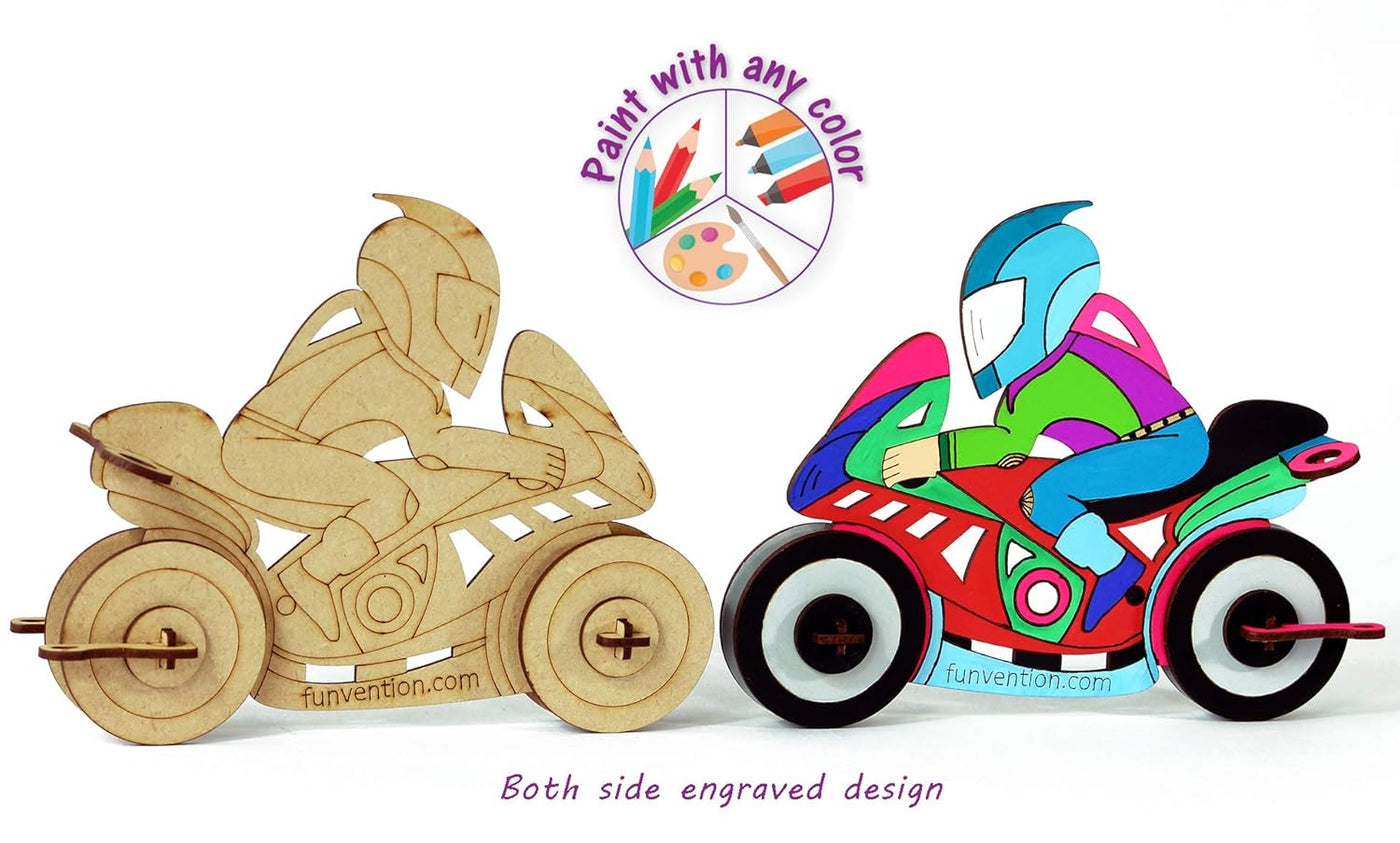 Funvention: Bike- DIY Desk Organizer Pen Stand (3D Coloring Model)