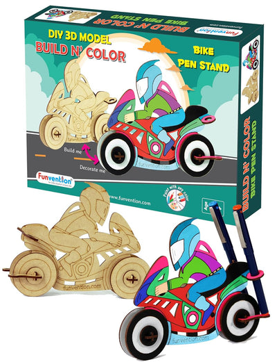 Funvention: Bike- DIY Desk Organizer Pen Stand (3D Coloring Model)